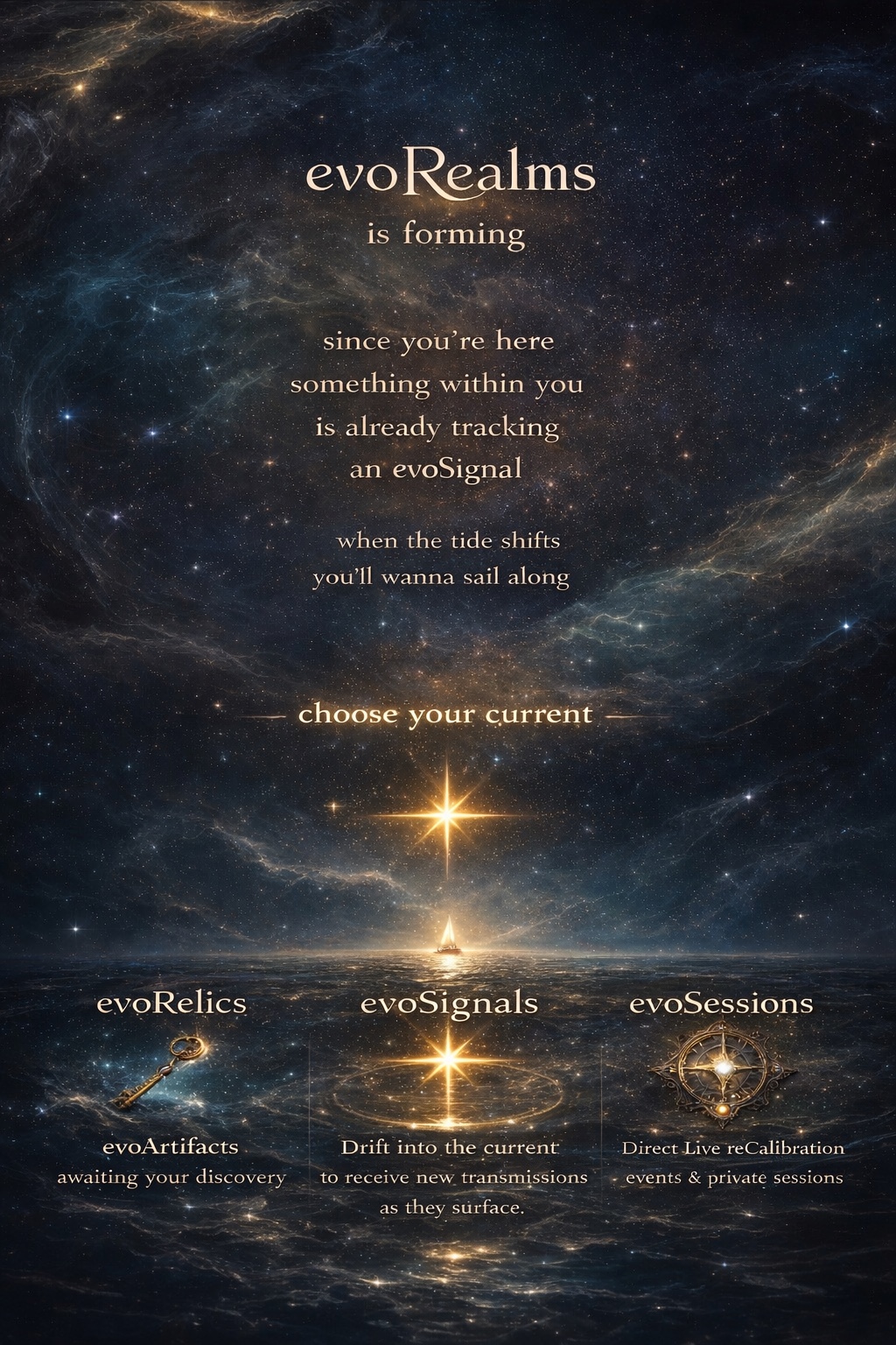 evoRealms landing page